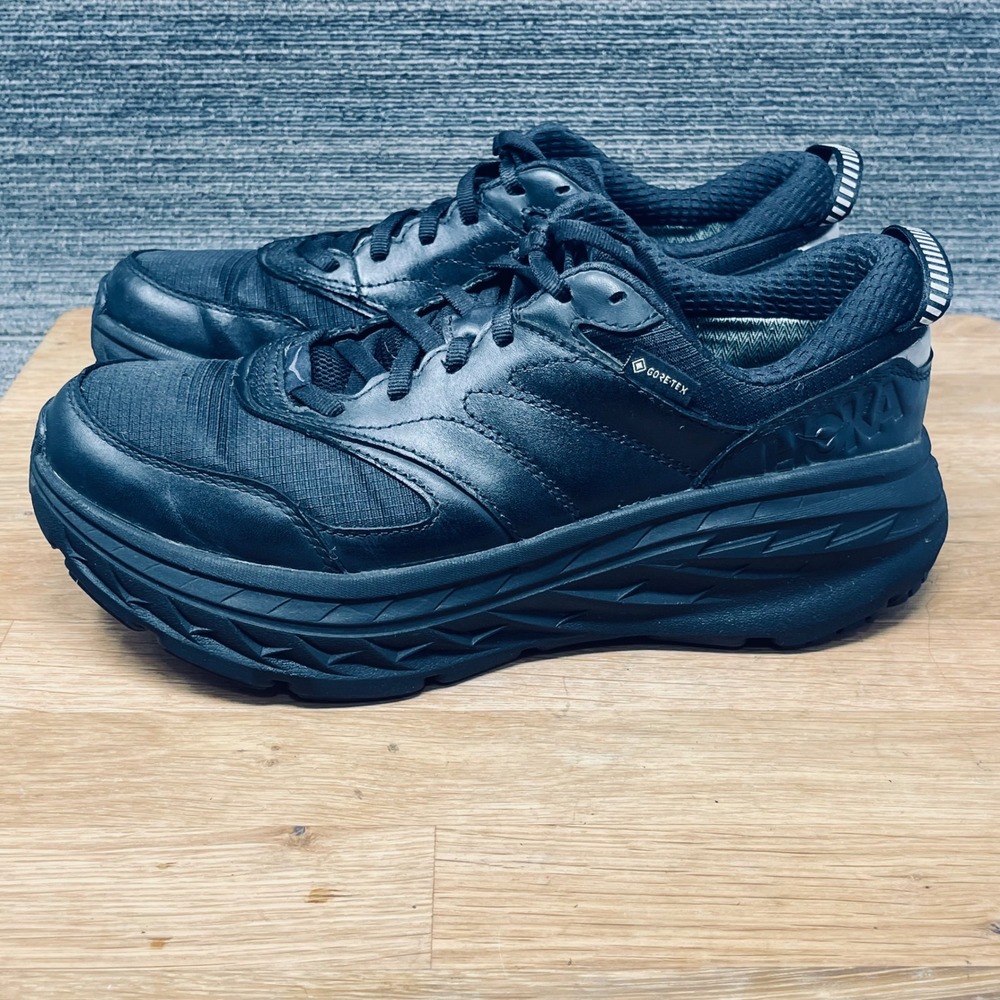 Hoka One Bondi L Gortex GTX Sneakers Men 7 Black Waterproof Leather 1129973 Gorp